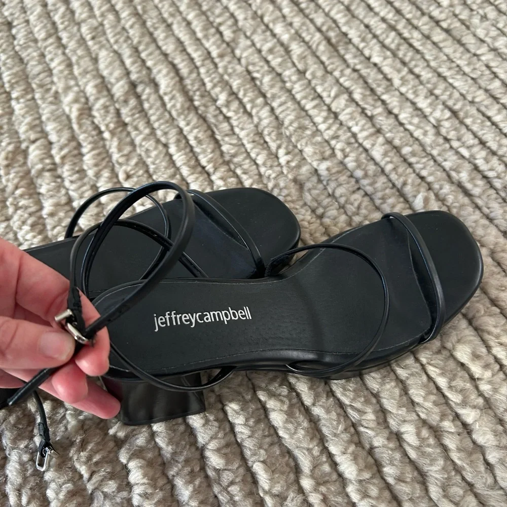 JEFFREY CAMPBELL Orchid Ankle Strap Sandal In Black Size 7 - Picture 9 of 9